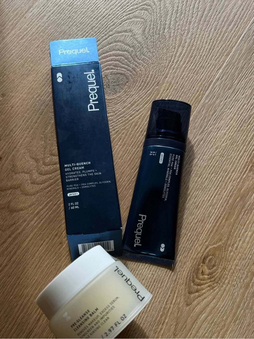 prequel cleansing balm and gel cream